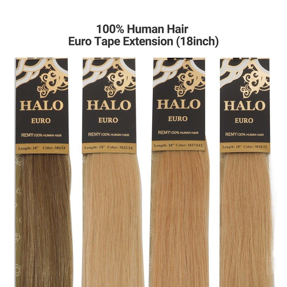 HALO REMY 100% Human Hair Euro Tape Extension (18inch)